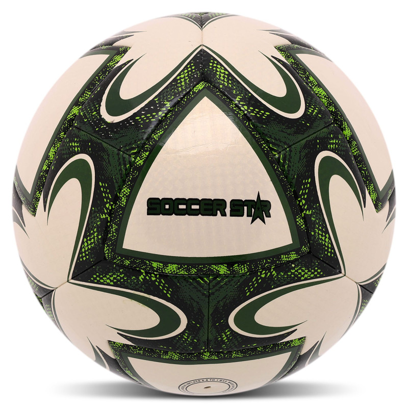 М'яч футбольний HYBRID SOCCER STAR TO-TOWN FB-4491 №5 PU білий-зелений