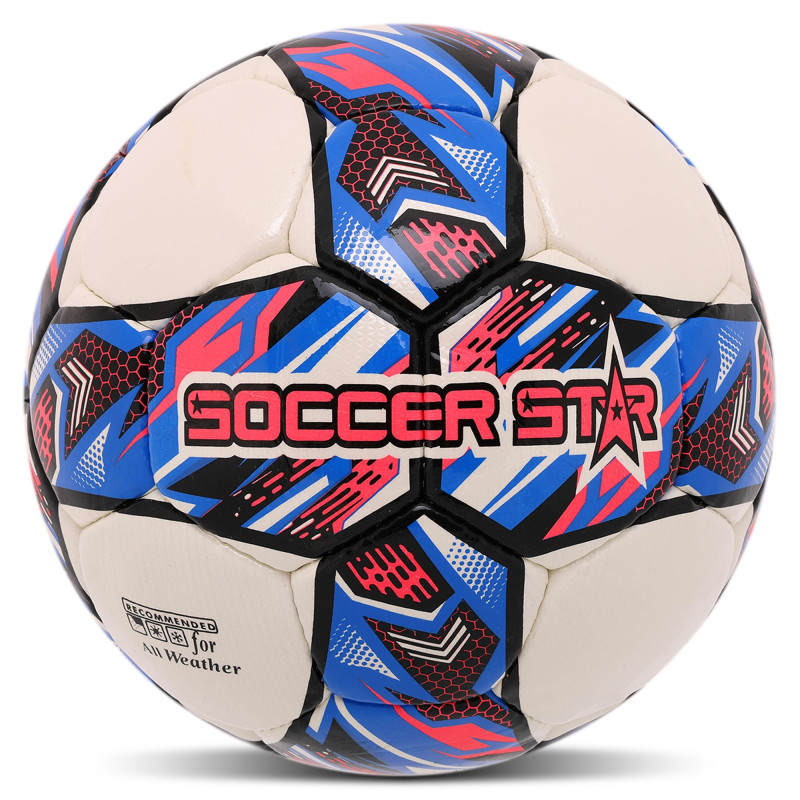 М'яч футбольний SOCCER STAR TO-TOWN FB-4503 №5 PU білий-рожевий