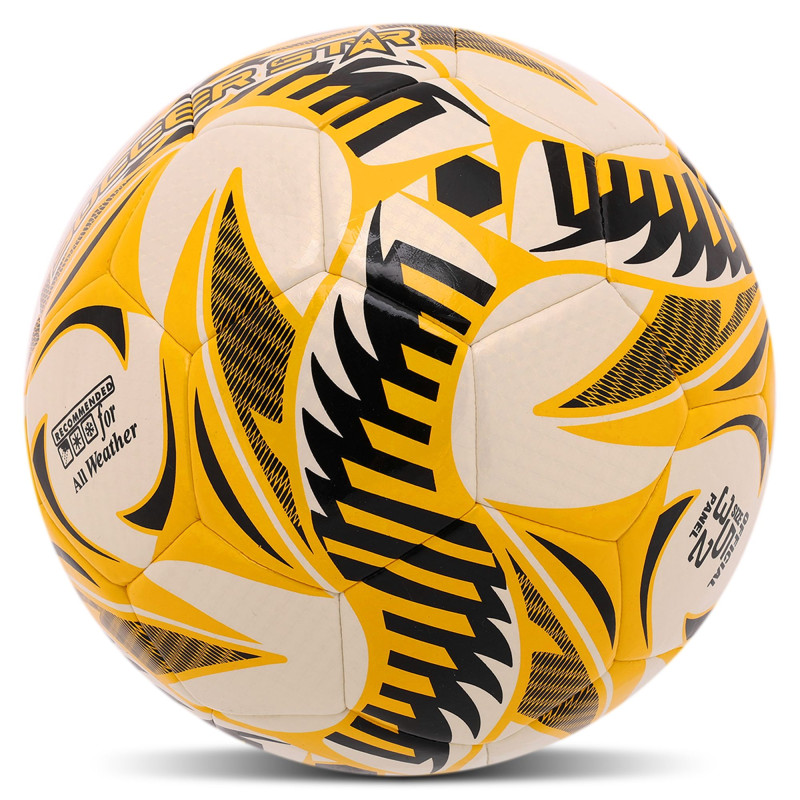 М'яч футбольний HYBRID SOCCER STAR TO-TOWN FB-4508 №5 PU білий-жовтий
