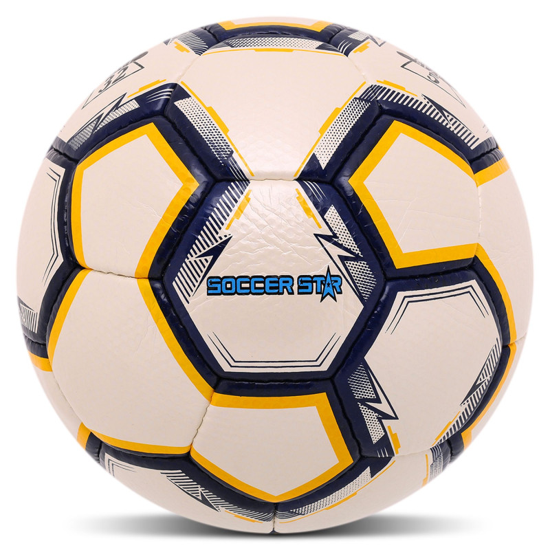 М'яч футбольний SOCCER STAR GOLF GRAIN FB-4516 №5 PU білий-синій-жовтий