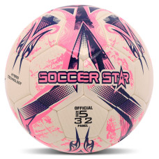 М'яч футбольний HYBRID SOCCER STAR TO-TOWN FB-4517 №5 PU білий-рожевий