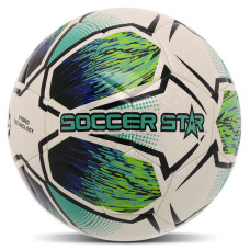 М'яч футбольний HYBRID SOCCER STAR TO-TOWN FB-4525 №5 PU білий-зелений