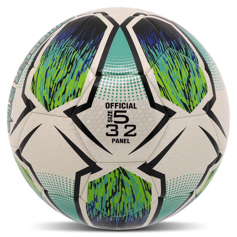 М'яч футбольний HYBRID SOCCER STAR TO-TOWN FB-4525 №5 PU білий-зелений