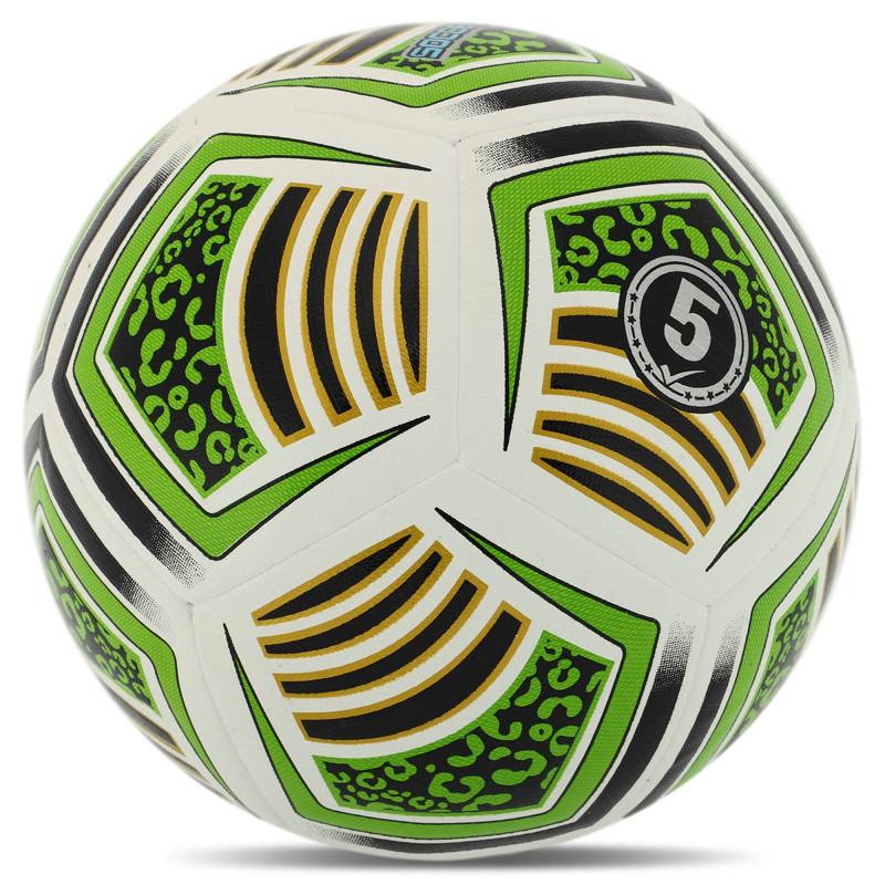 М'яч футбольний HIBRED SOCCER STAR FB-5463 №5 PU білий-зелений