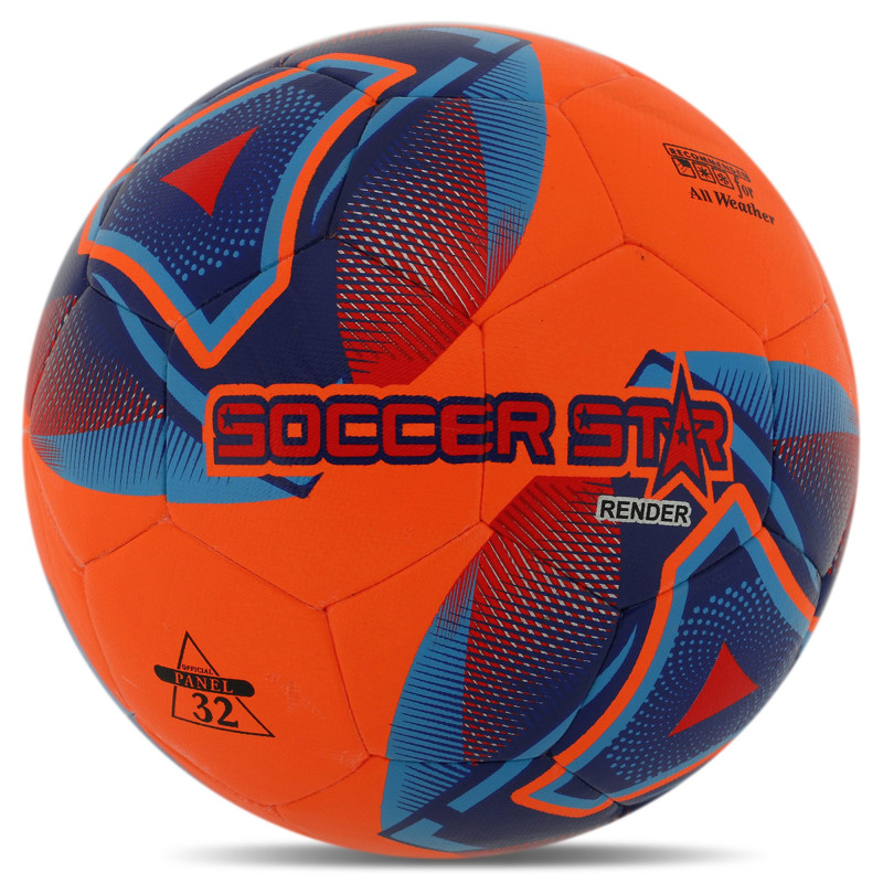 М'яч футбольний HIBRED SOCCER STAR RENDER FB-6036 №5 PU помаранчевий