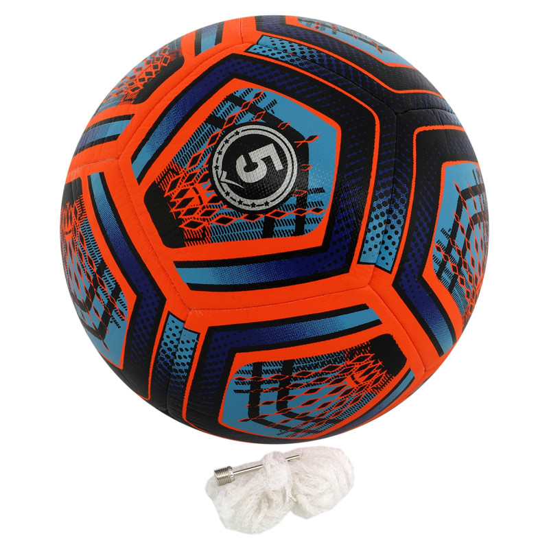 М'яч футбольний HIBRED SOCCER STAR FB-6041 №5 PU помаранчевий-синій