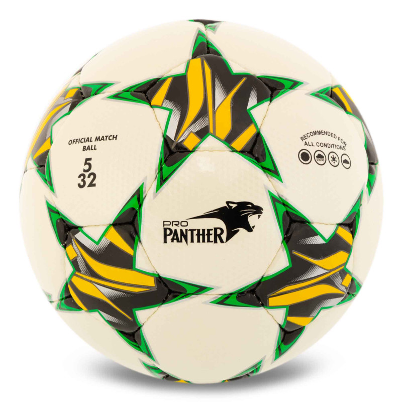 М'яч футбольний PANTHER CRYSTAL FB-7931 №5 PU білий-жовтий