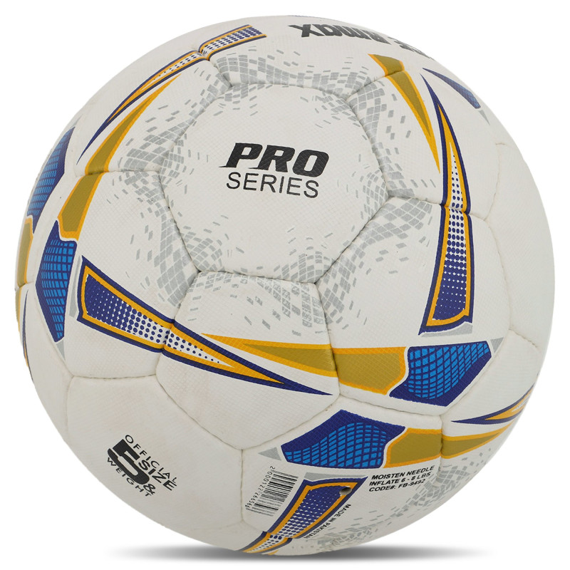 М'яч футбольний SOCCERMAX FB-9492 №5 PU білий-синій-золотий