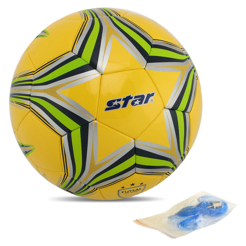 М'яч футзальний STAR FB624-05 №4 PU жовтий-салатовий