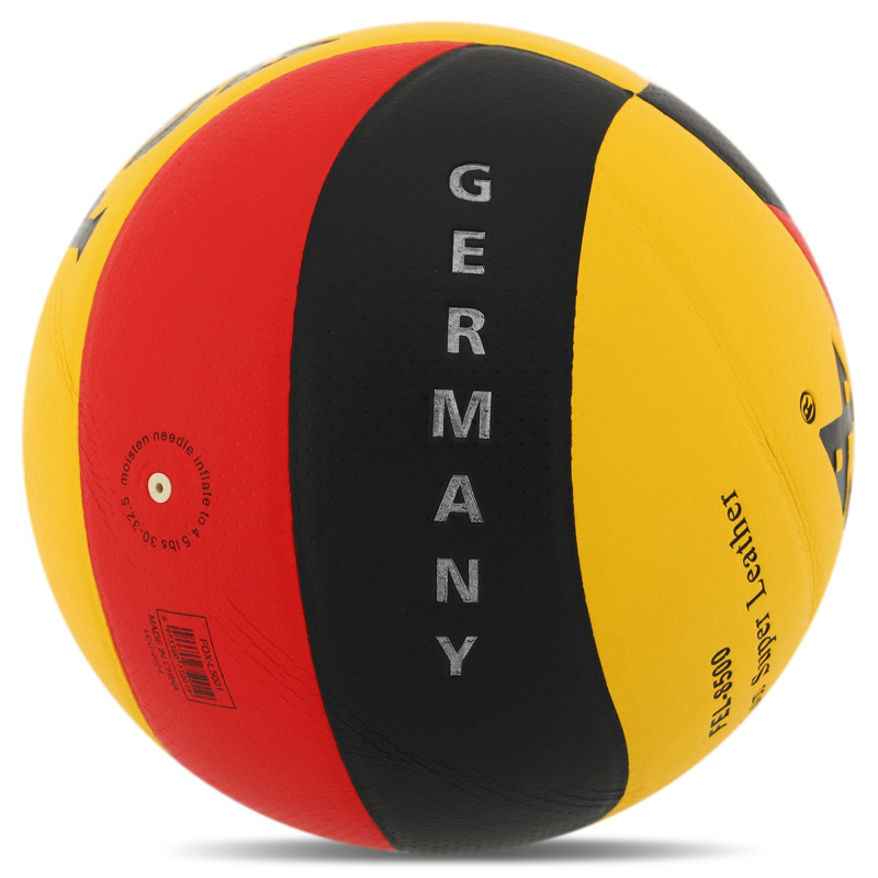 М'яч волейбольний FOX GERMANY FEL-8500 №5 PU чорний-червоний-жовтий