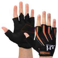 Рукавиці для фітнесу та тренувань HARD TOUCH FG-005 S-XL чорний-помаранчевий