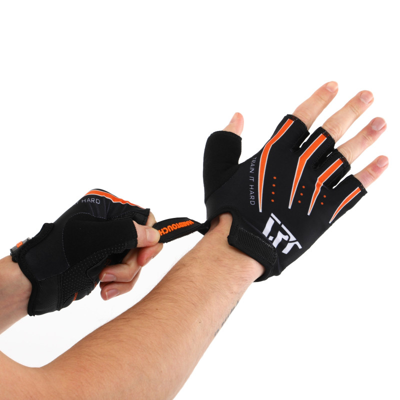 Рукавиці для фітнесу та тренувань HARD TOUCH FG-005 S-XL чорний-помаранчевий
