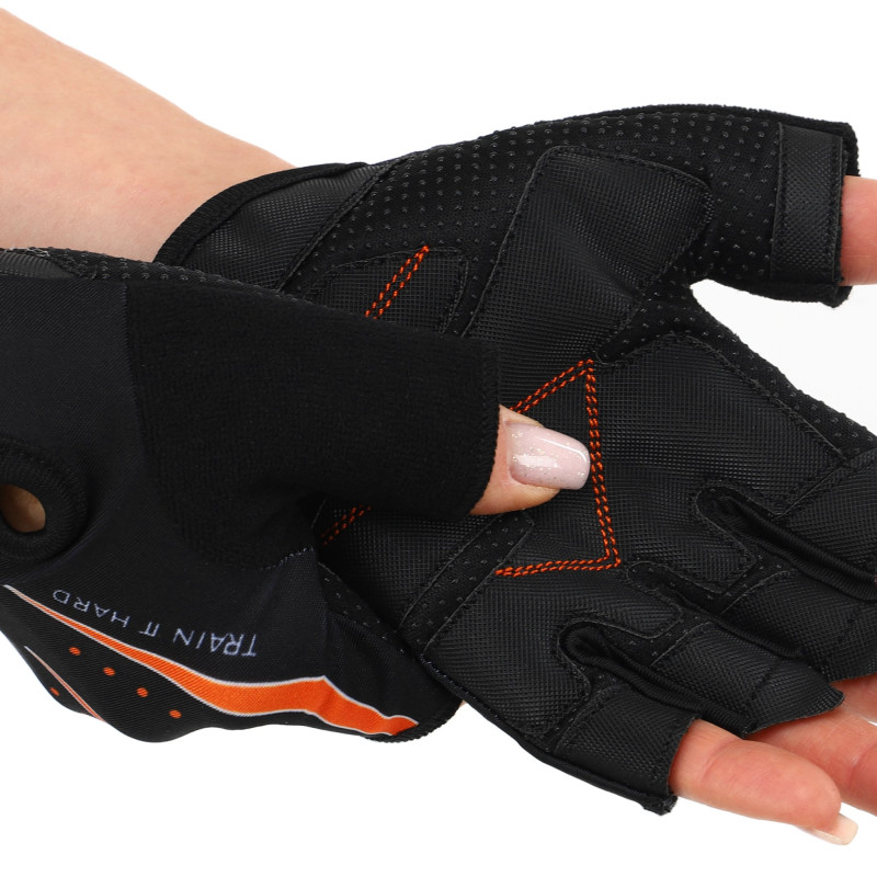 Рукавиці для фітнесу та тренувань HARD TOUCH FG-005 S-XL чорний-помаранчевий