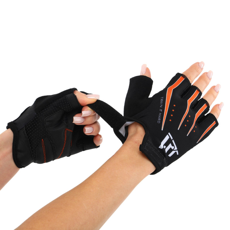 Рукавиці для фітнесу та тренувань HARD TOUCH FG-005 S-XL чорний-помаранчевий