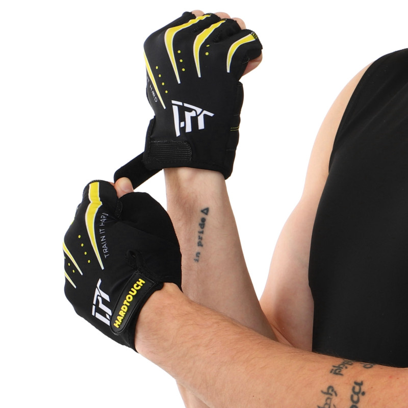 Рукавиці для фітнесу та тренувань HARD TOUCH FG-006 S-XL чорний-жовтий