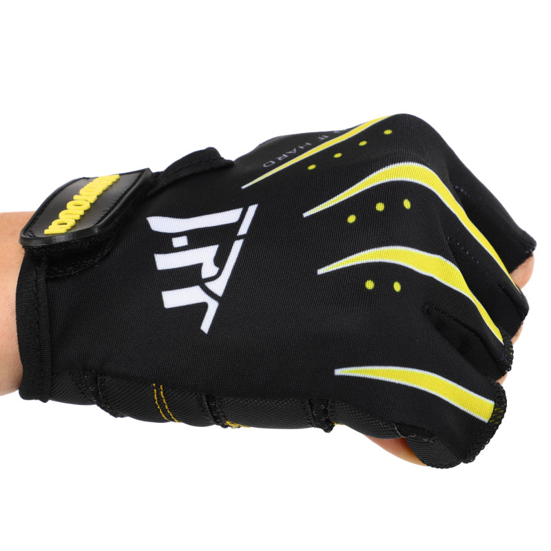 Рукавиці для фітнесу та тренувань HARD TOUCH FG-006 S-XL чорний-жовтий