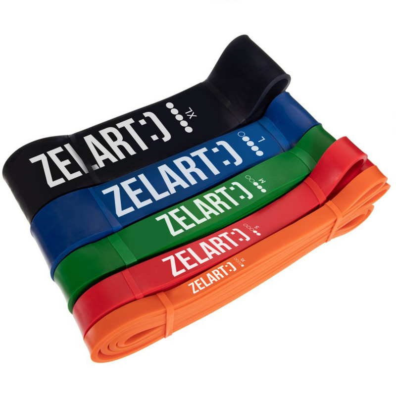 Гума петля для підтягувань та тренувань стрічка силова Zelart POWER BANDS FI-0889-1 7-16кг помаранчевий