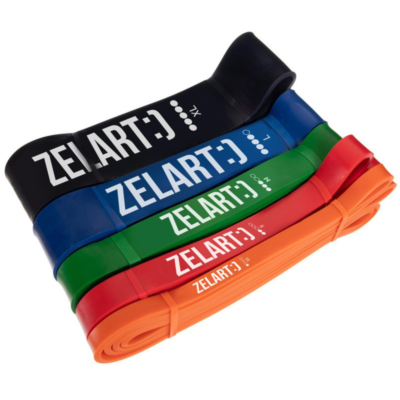 Гума петля для підтягувань та тренувань стрічка силова Zelart POWER BANDS FI-0889-5 29-79кг чорний
