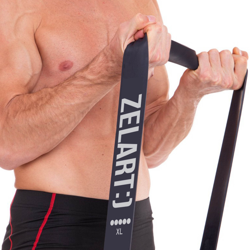 Гума петля для підтягувань та тренувань стрічка силова Zelart POWER BANDS FI-0889-5 29-79кг чорний