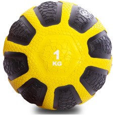 Медбол м'яч медичний Medicine Ball Zelart FI-0898-1 1кг чорний-жовтий