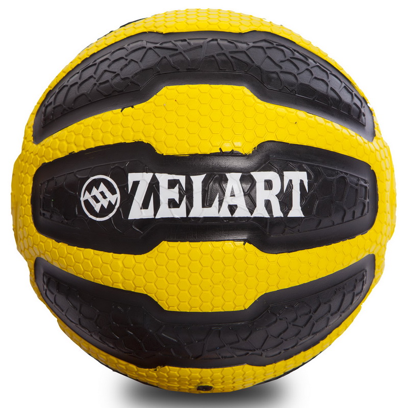 Медбол м'яч медичний Medicine Ball Zelart FI-0898-1 1кг чорний-жовтий