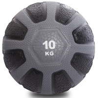 Медбол м'яч медичний Medicine Ball Zelart FI-0898-10 10кг чорний-сірий