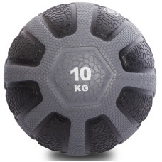 Медбол м'яч медичний Medicine Ball Zelart FI-0898-10 10кг чорний-сірий