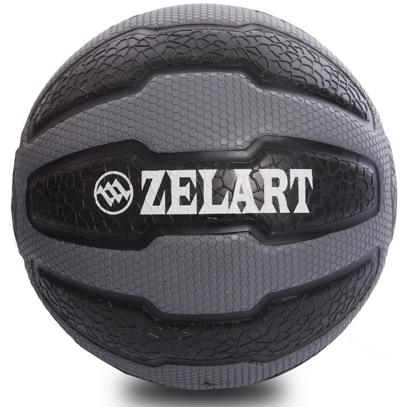 Медбол м'яч медичний Medicine Ball Zelart FI-0898-10 10кг чорний-сірий