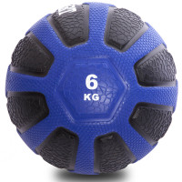 Медбол м'яч медичний Medicine Ball Zelart FI-0898-6 6кг чорний-синий