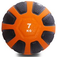 Медбол м'яч медичний Medicine Ball Zelart FI-0898-7 7кг чорний-помаранчевий