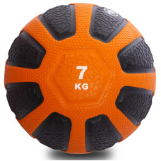 Медбол м'яч медичний Medicine Ball Zelart FI-0898-7 7кг чорний-помаранчевий