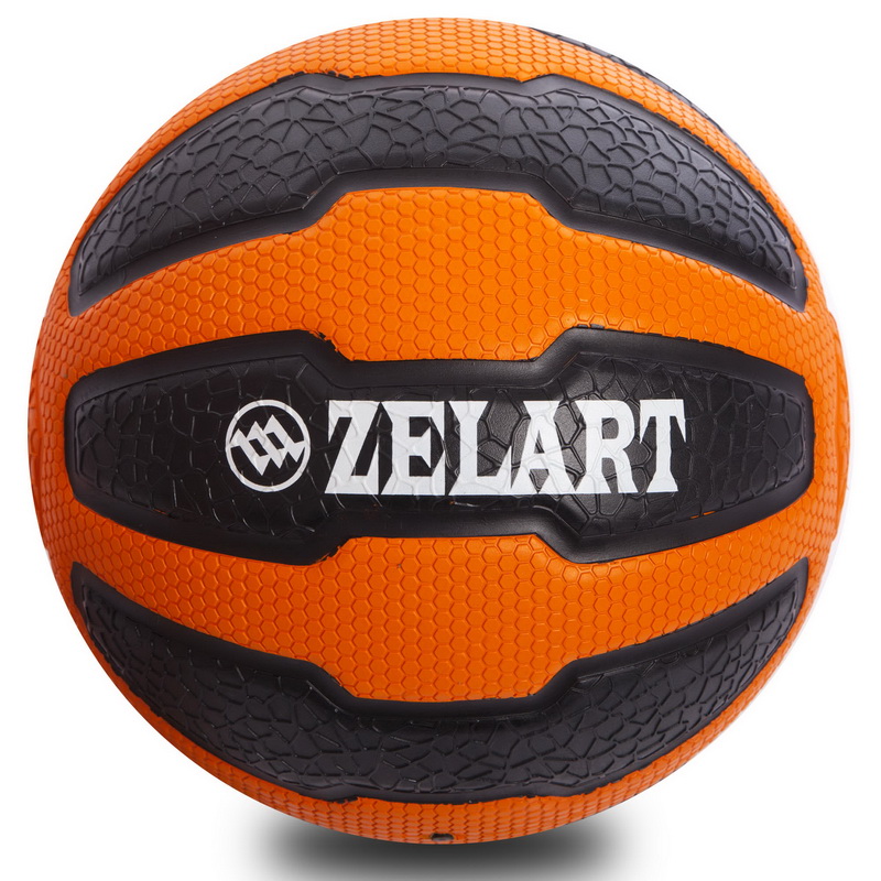 Медбол м'яч медичний Medicine Ball Zelart FI-0898-7 7кг чорний-помаранчевий