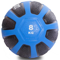 Медбол м'яч медичний Medicine Ball Zelart FI-0898-8 8кг чорний-блакитний