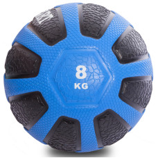 Медбол м'яч медичний Medicine Ball Zelart FI-0898-8 8кг чорний-блакитний