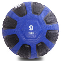 Медбол м'яч медичний Medicine Ball Zelart FI-0898-9 9кг чорний-синій