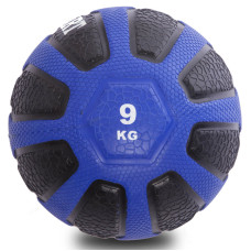 Медбол м'яч медичний Medicine Ball Zelart FI-0898-9 9кг чорний-синій
