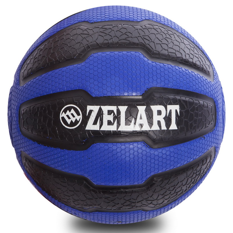 Медбол м'яч медичний Medicine Ball Zelart FI-0898-9 9кг чорний-синій
