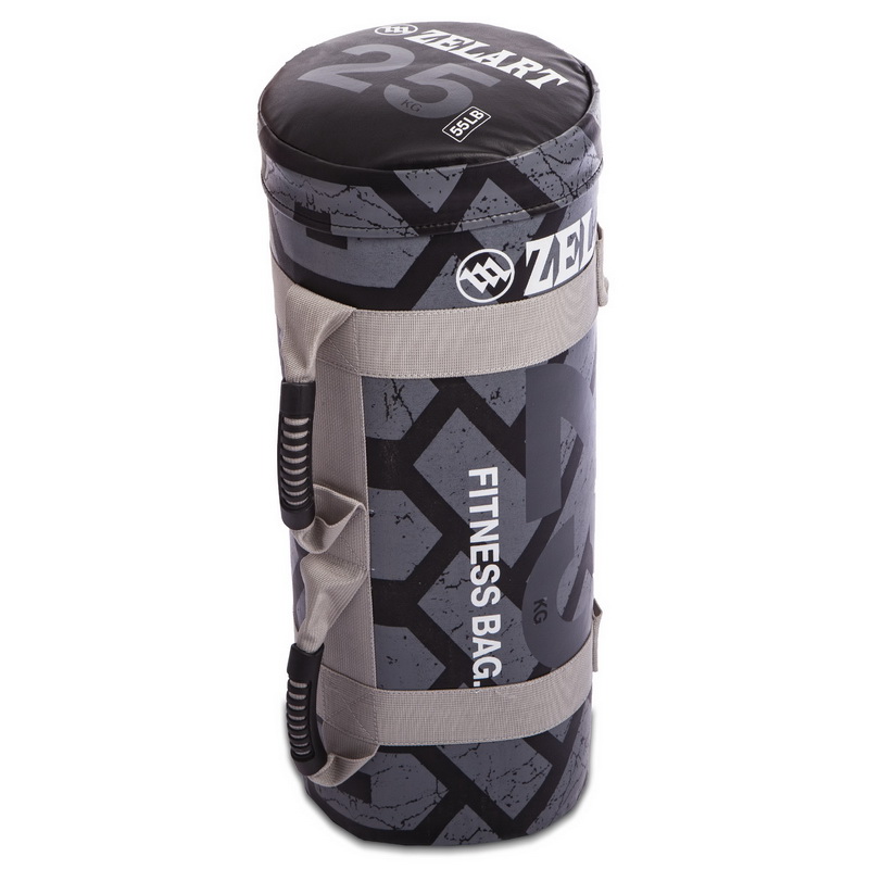 Мішок обтяжувач для функціонального тренінгу Power Bag Zelart FI-0899-25 25кг чорний-сірий