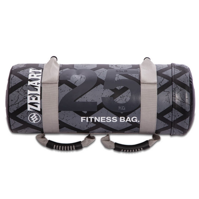 Мішок обтяжувач для функціонального тренінгу Power Bag Zelart FI-0899-25 25кг чорний-сірий