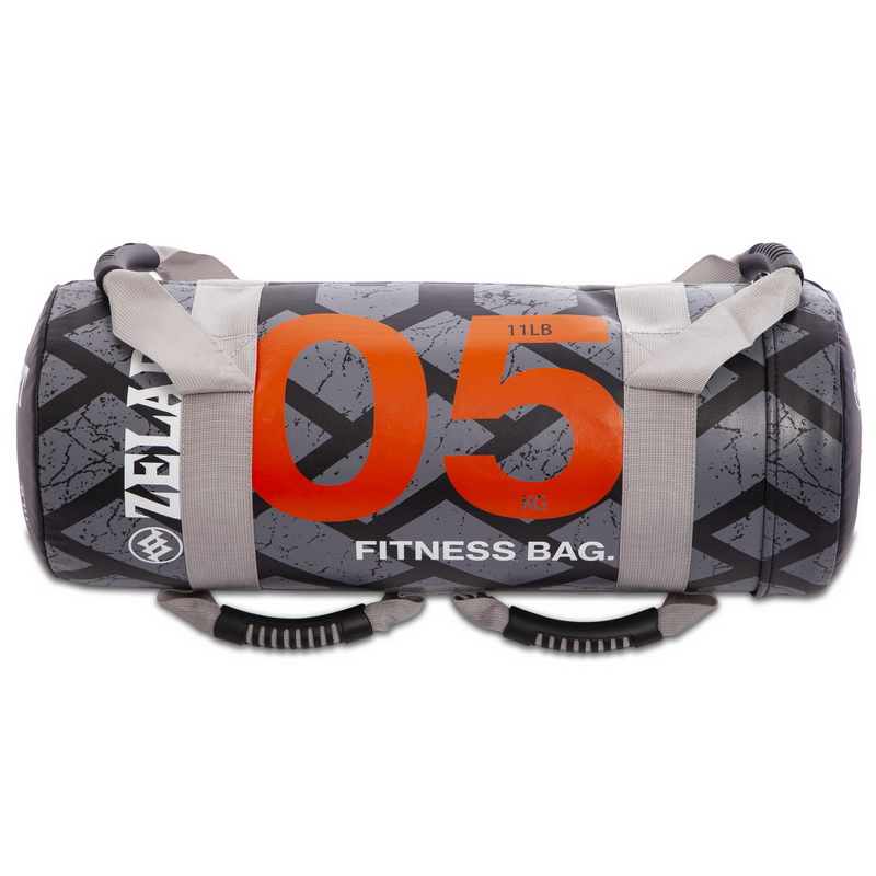 Мішок обтяжувач для функціонального тренінгу Power Bag Zelart FI-0899-5 5кг чорний-помаранчевий