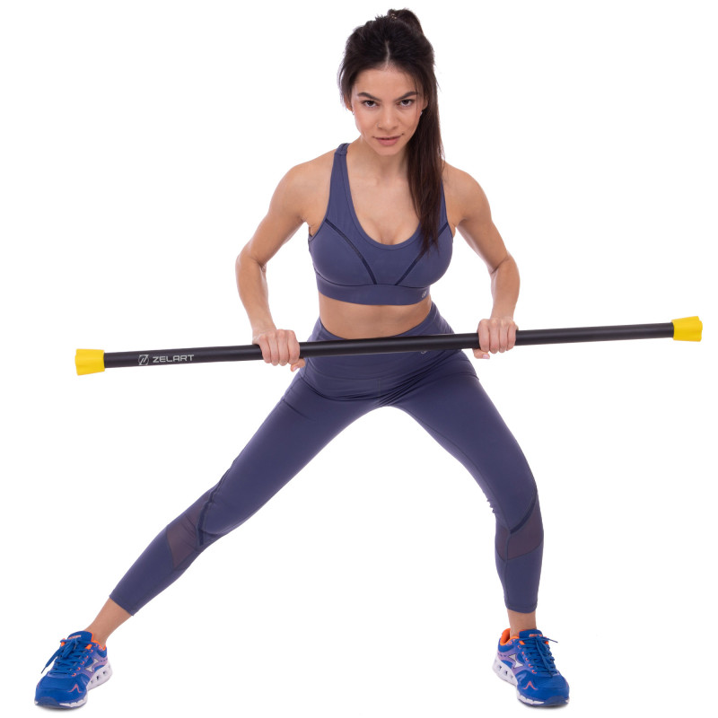 Бодібар Body Bar Zelart FI-1251-5 вага 5кг чорний-жовтий