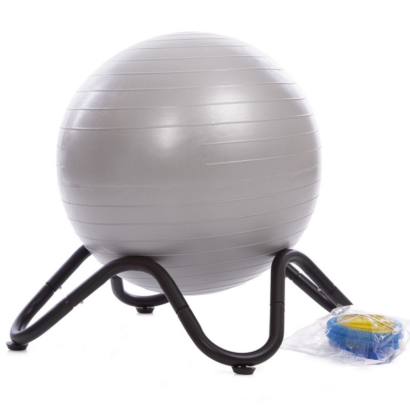 Фітбол-крісло м'яч для фітнесу Медуза з чохлом FHAVK FI-1467-45 ø45см сірий