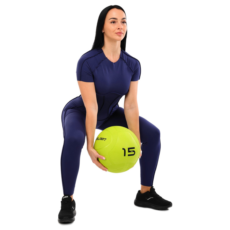 Слембол м'яч набивний для кросфіту та фітнесу Slam Ball Mdbuddy FI-1774-15 15кг салатовий