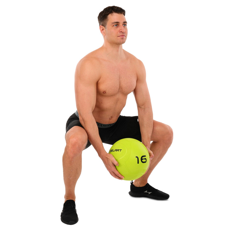 Слембол м'яч набивний для кросфіту та фітнесу Slam Ball Mdbuddy FI-1774-16 16кг салатовий