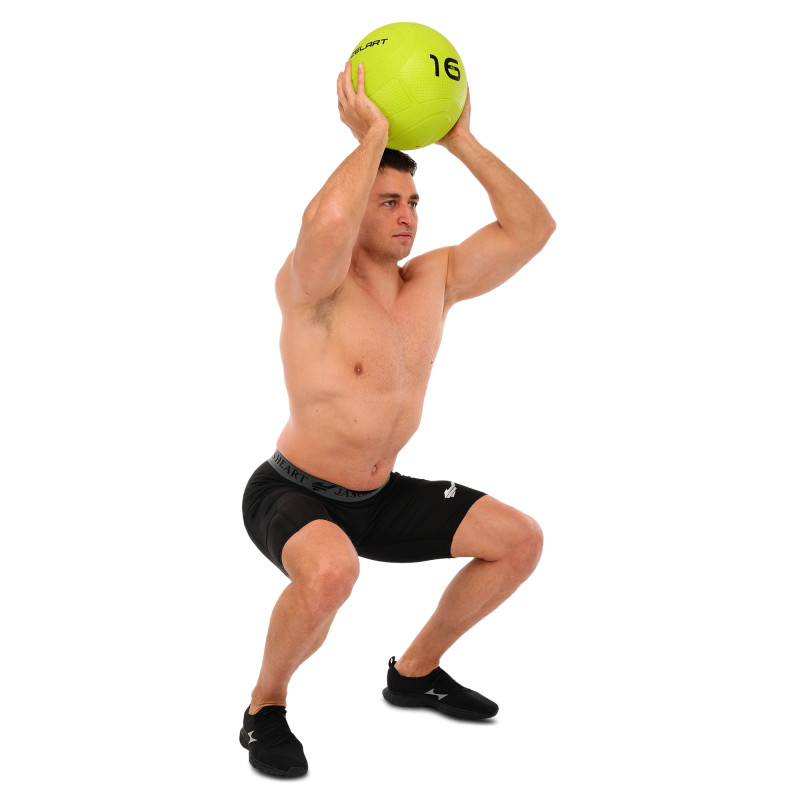 Слембол м'яч набивний для кросфіту та фітнесу Slam Ball Mdbuddy FI-1774-16 16кг салатовий