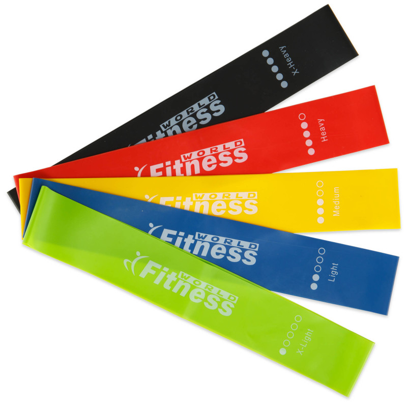 Набір резинок для вправ стрічки опору LOOP BANDS World Fitness FI-2184 5шт кольори в асортименті
