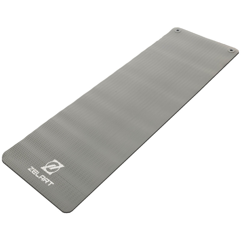 Килимок для фітнесу та спорту з люверсами для зберігання Zelart FI-2263 183x65x0,4см чорний