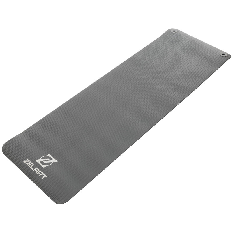 Килимок для фітнесу та спорту з люверсами для зберігання Zelart FI-2264 183x65x0,6см темно-сірий