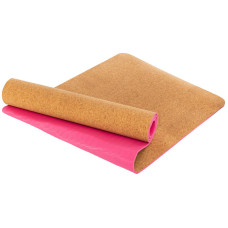 Килимок для йоги Пробковий каучуковий двошаровий Yoga mat SP-Sport FI-2433 183x61x0,6см кольори в асортименті