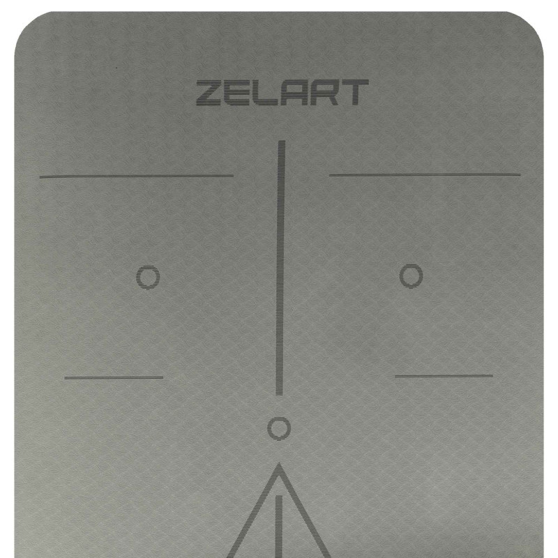 Килимок для йоги та фітнесу TPE двошаровий Zelart FI-2579 (MD9038) 183x61x0,6см сірий